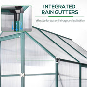 Outsunny 8' x 6' Aluminum Greenhouse with Polycarbonate Panels and Roof Vent