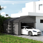 Outsunny Metal Carport with Galvanized Steel Roof and Removable Sidewalls