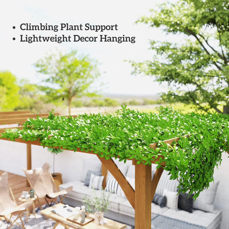 Outsunny 20' x 10' Fir Wood Pergola with Grape Trellis