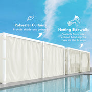 Outsunny 12' x 19' Aluminum Louvered Pergola with Adjustable Roof, Curtains and Netting