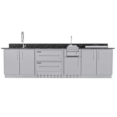 Sunstone THE GALLEY 10'8" Clean & Prep Outdoor Kitchen Island Package