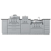 Sunstone TEXCAJUN 9FT island - front view with dual cooking stations