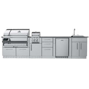 Sunstone THE CYPRESS 11'6" island - front view with grill and fridge
