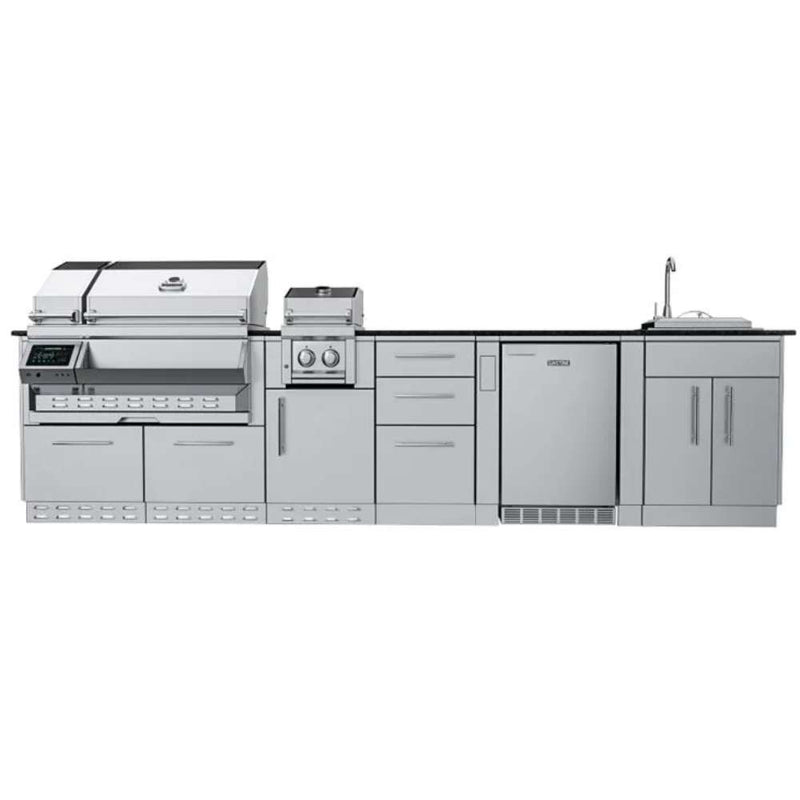 Sunstone THE CYPRESS 11'6" island - front view with grill and fridge