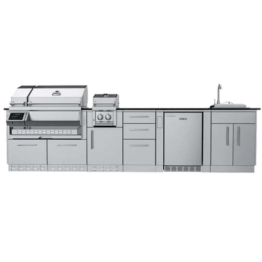 Sunstone THE CYPRESS 11'6" island - front view with grill and fridge