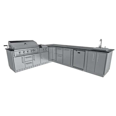 Sunstone THE RANCHER L-Shaped 8'10" x 11' Outdoor Kitchen Island Package