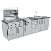 Sunstone THE MAGNOLIA - full view with grill, side burner, sink and storage