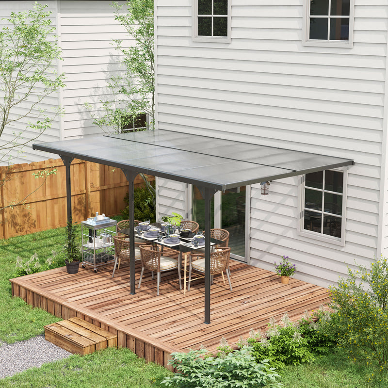 Outsunny 16.5' x 10' Aluminum Pergola with Polycarbonate Roof and UV Protection