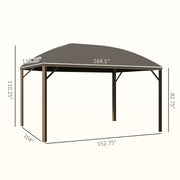 Outsunny 10' x 14' Aluminum Hardtop Gazebo with Steel Roof, Curtains and Netting