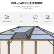Outsunny 10' x 12' Aluminum Hardtop Gazebo with Polycarbonate Roof and Netting