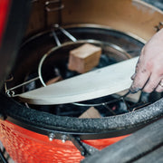 Deflector plates in use