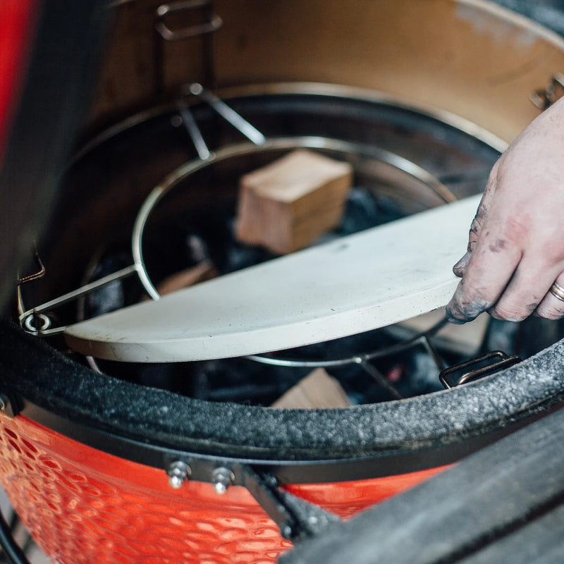 Deflector plates in use