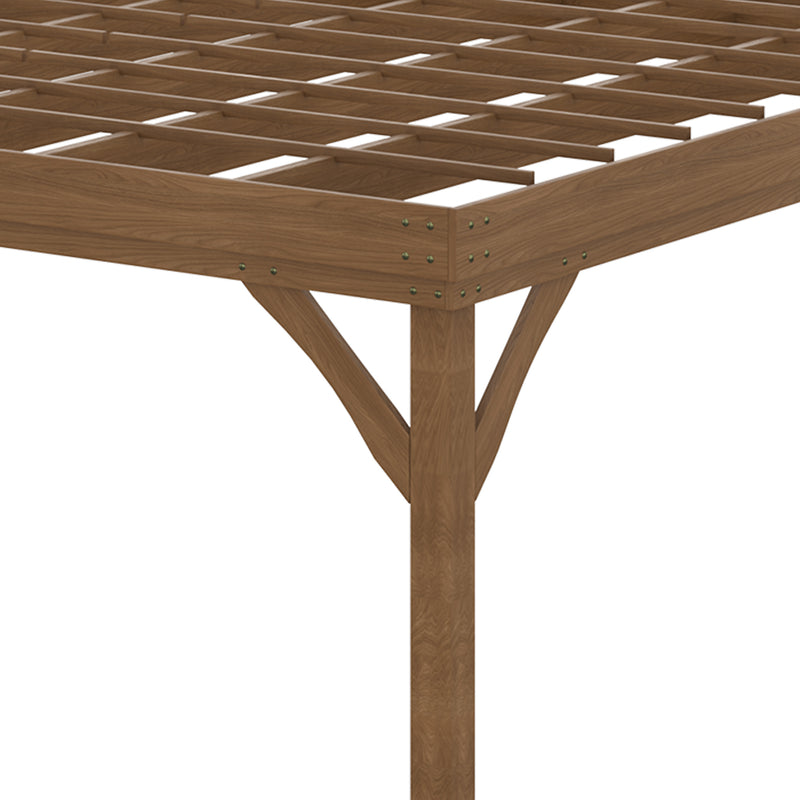 Outsunny 10' x 12' Fir Wood Pergola with Grape Trellis and Concrete Anchors