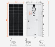 Rich Solar MEGA 200W dimensions diagram