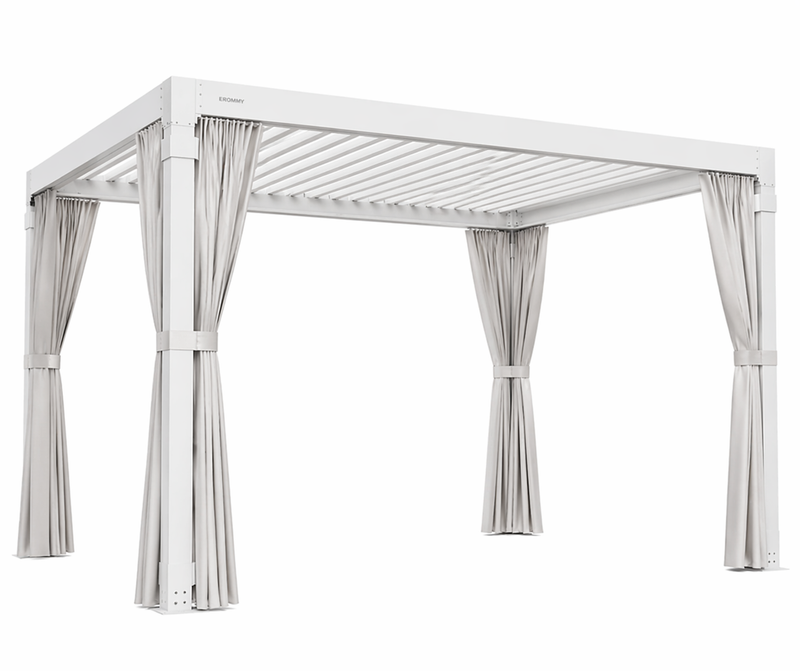 EROMMY 12x12 Aluminum Pergola with Louvered Roof – White