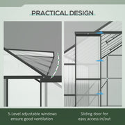 Outsunny 20' x 8' Aluminum Walk-In Greenhouse with Polycarbonate Panels and Rain Gutter