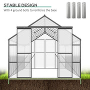 Outsunny 20' x 8' Aluminum Walk-In Greenhouse with Polycarbonate Panels and Rain Gutter