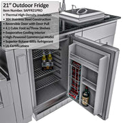 Sunstone THE CYPRESS - open outdoor fridge