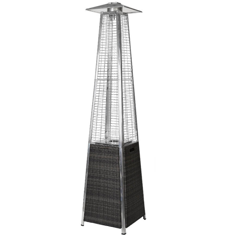 RADtec TF-WBG 89" Tower Flame Propane Patio Heater - Black & Grey Wicker (41,000 BTU)