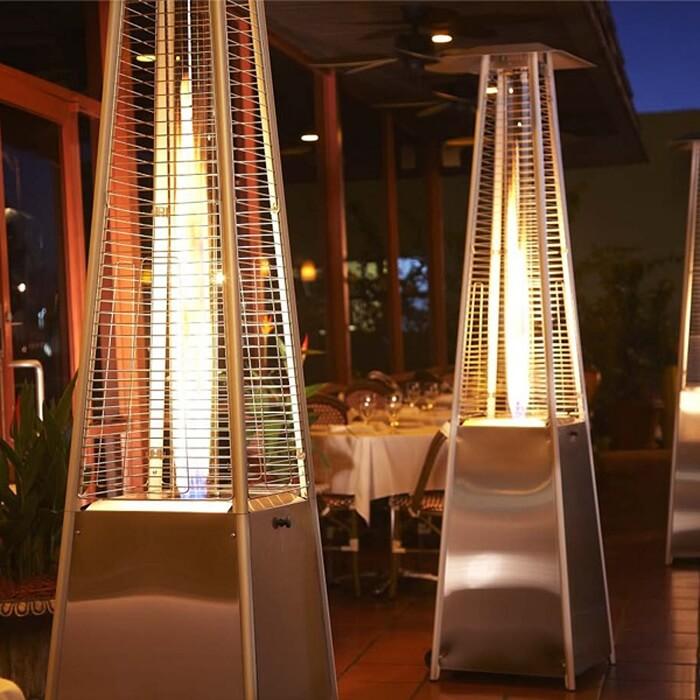 RADtec TF-SS 89" Tower Flame Propane Patio Heater - Stainless Steel (41,000 BTU)