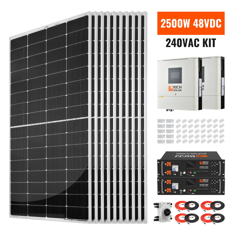 2500W 48V 240VAC Solar Kit