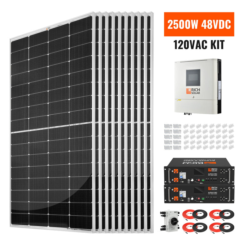2500W 48V 120VAC Solar Kit