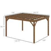 Outsunny 10' x 12' Fir Wood Pergola with Grape Trellis and Concrete Anchors
