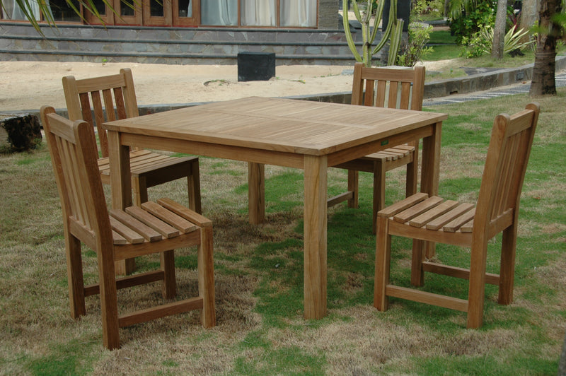 Windsor Classic Side Chair Teak Outdoor Dining Table Set - view 1