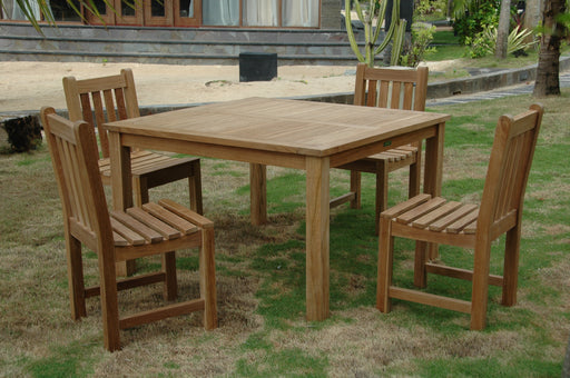 Windsor Classic Side Chair Teak Outdoor Dining Table Set - view 1
