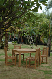 Windsor Classic Side Chair Teak Outdoor Dining Table Set - view 2