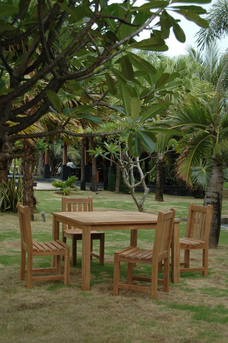 Windsor Classic Side Chair Teak Outdoor Dining Table Set - view 2