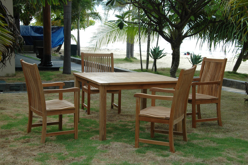 Windsor Chicago Teak Outdoor Dining Table Set - view 3