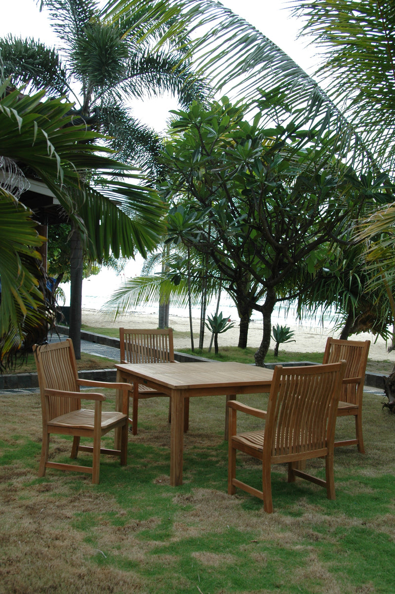 Windsor Chicago Teak Outdoor Dining Table Set - view 4