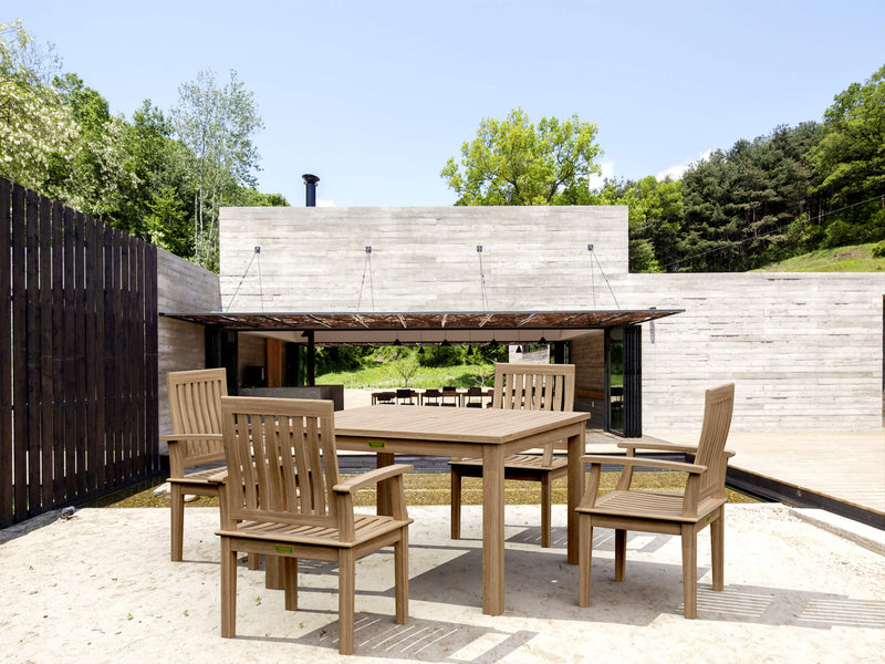Windsor Brianna Teak Outdoor Dining Table Set - view 4