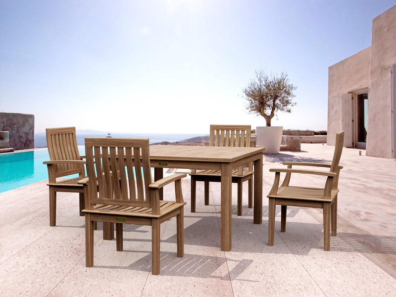 Windsor Brianna Teak Outdoor Dining Table Set - view 2
