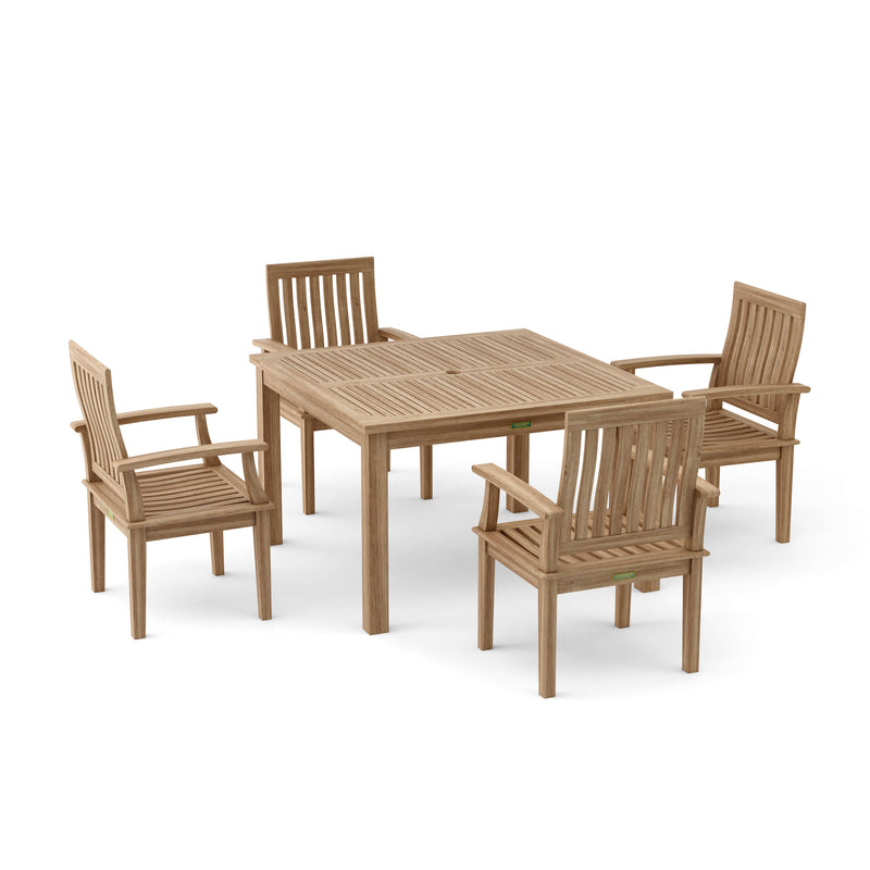 Windsor Brianna Teak Outdoor Dining Table Set - view 3