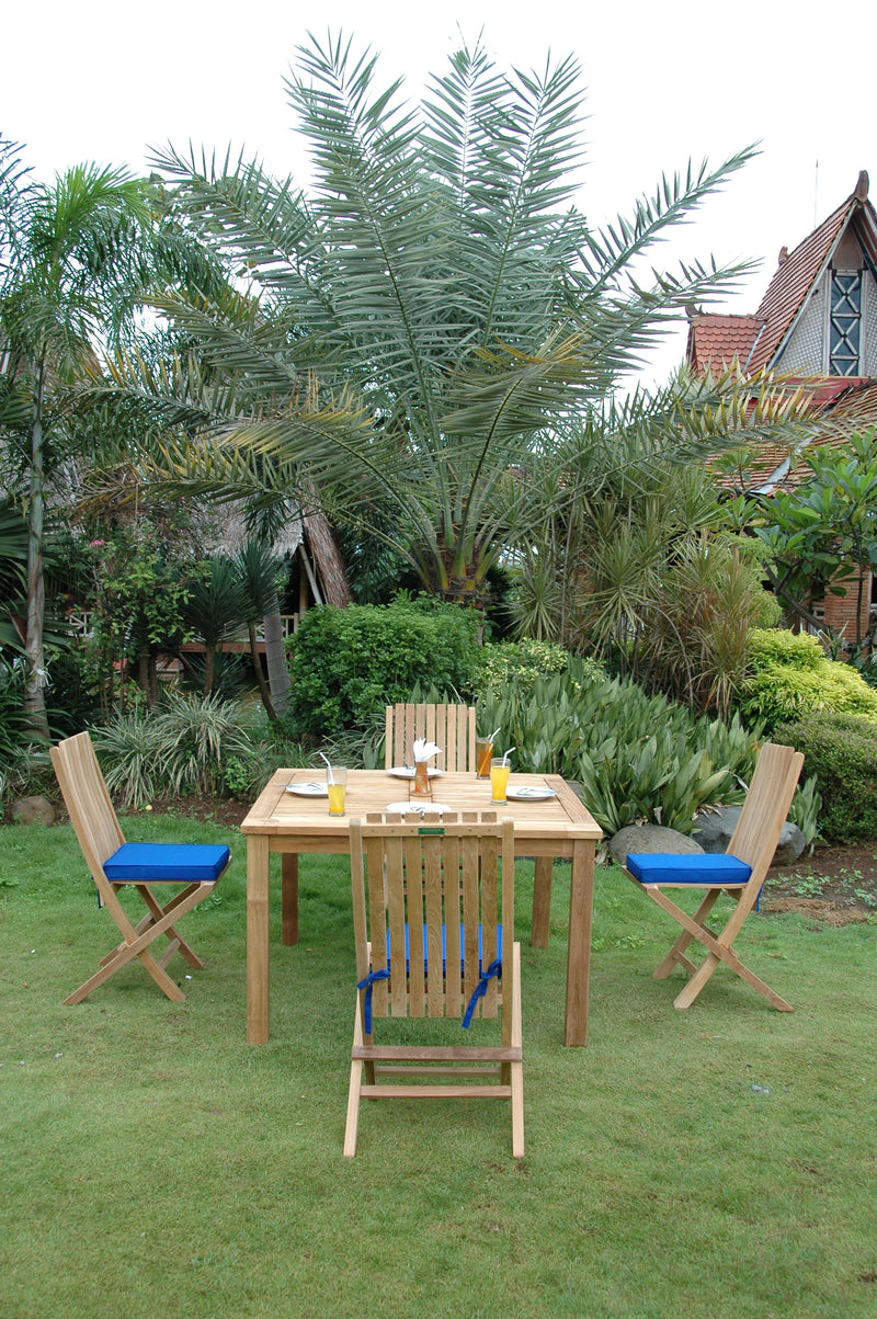 Windsor Comfort Chair Teak Outdoor Folding Dining Set - view 1