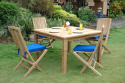 Windsor Comfort Chair Teak Outdoor Folding Dining Set - view 3