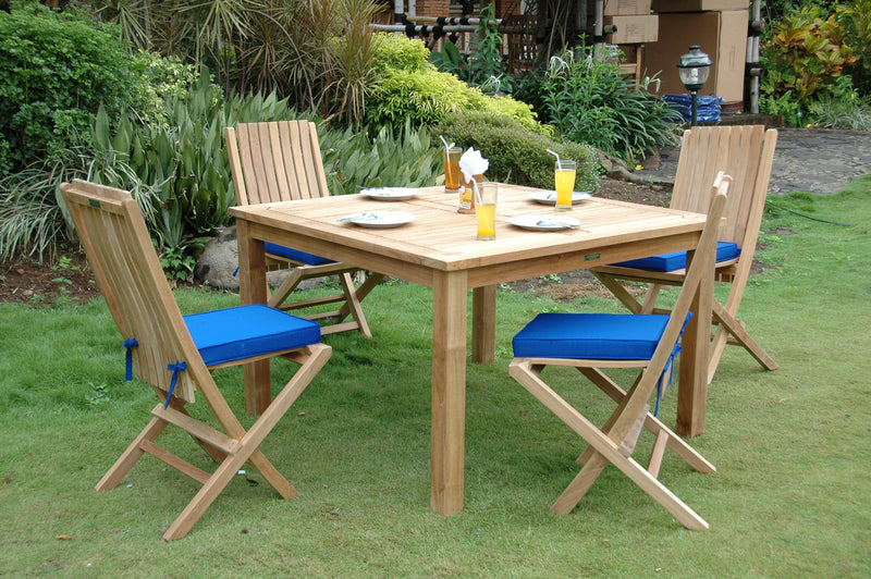 Windsor Comfort Chair Teak Outdoor Folding Dining Set - view 3