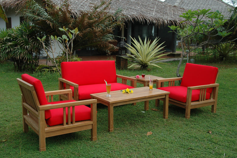 SouthBay Deep Seating Teak Outdoor Conversation Set - view 4