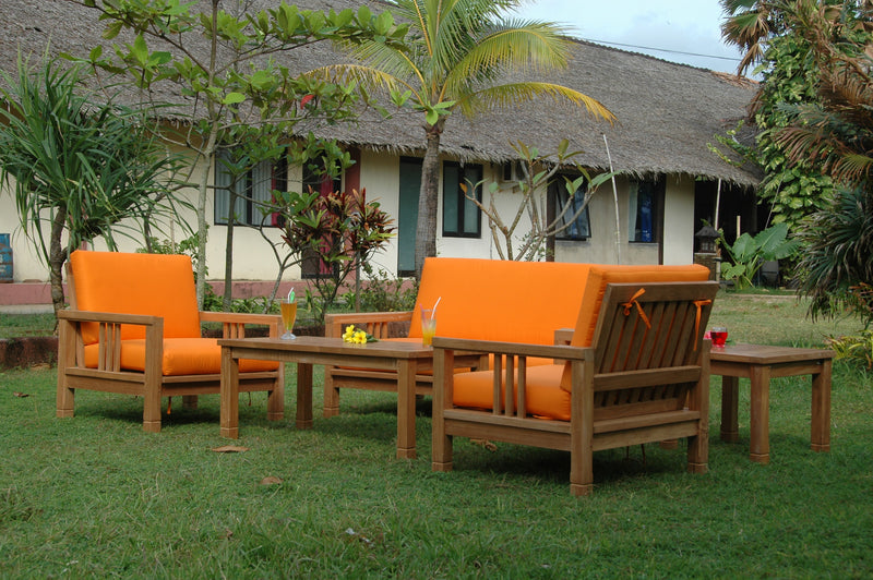 SouthBay Deep Seating Sofa Teak Outdoor Conversation Set - view 6