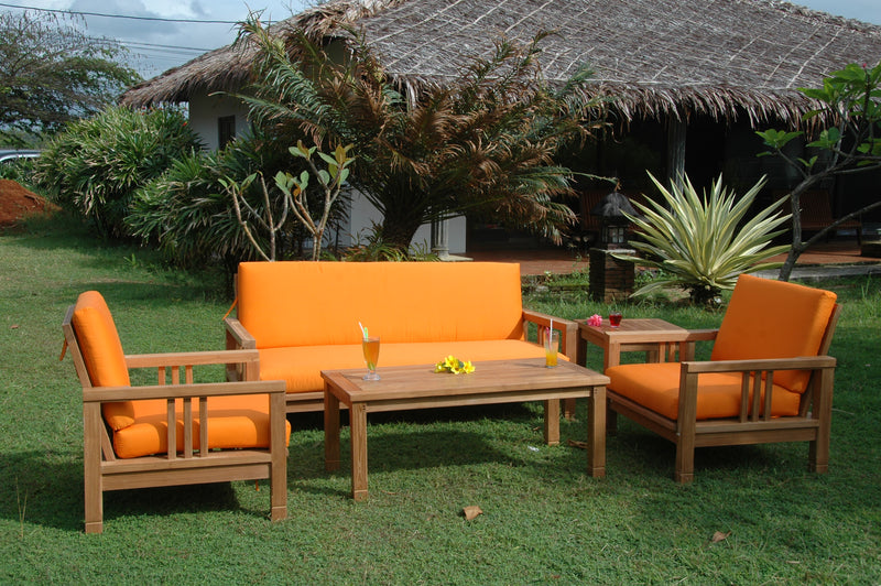 SouthBay Deep Seating Sofa Teak Outdoor Conversation Set - view 5