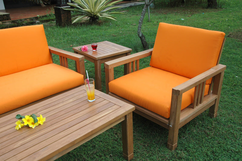 SouthBay Deep Seating Sofa Teak Outdoor Conversation Set - view 4