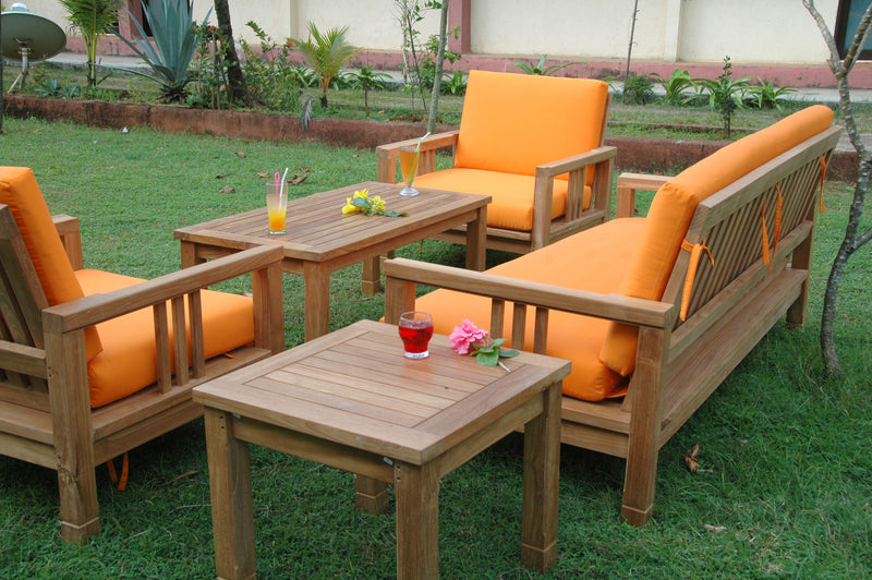 SouthBay Deep Seating Sofa Teak Outdoor Conversation Set - view 3