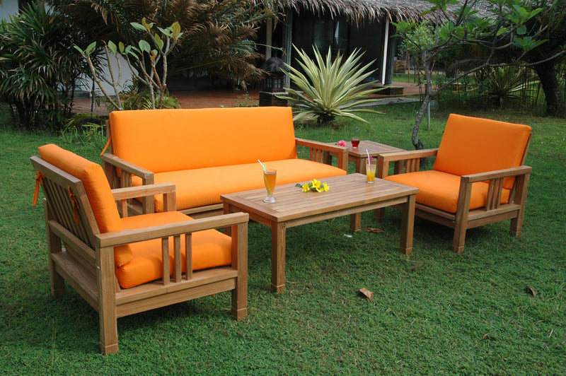 SouthBay Deep Seating Sofa Teak Outdoor Conversation Set - view 2