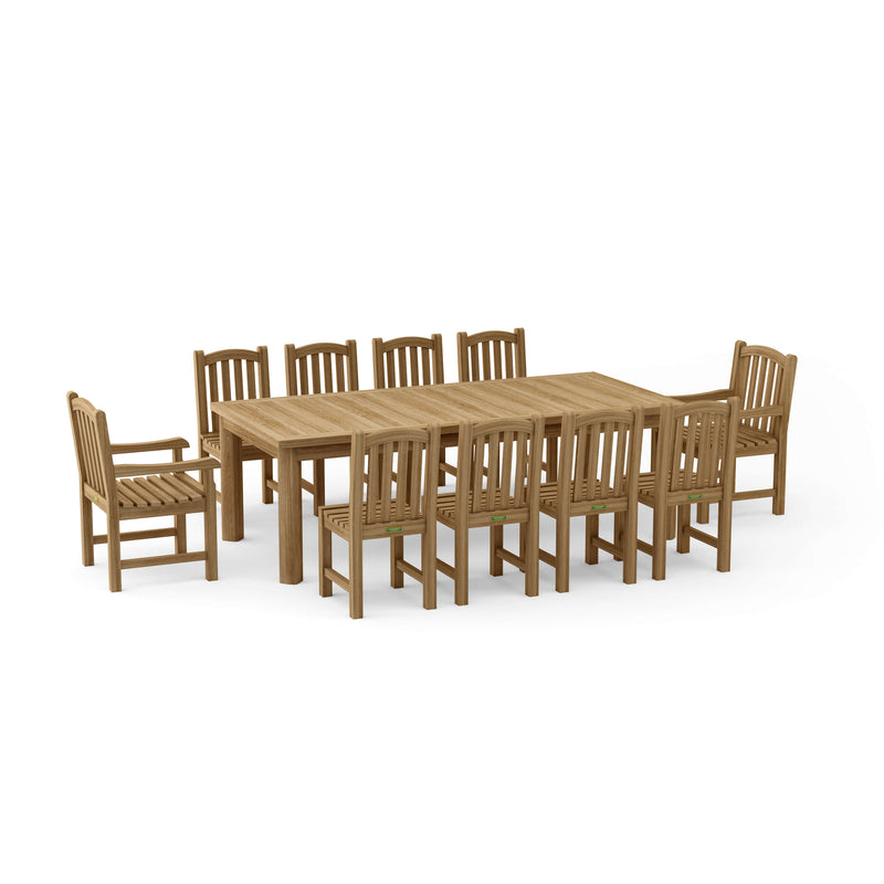Chelsea Teak Outdoor Rectangular Dining Table Set - view 2