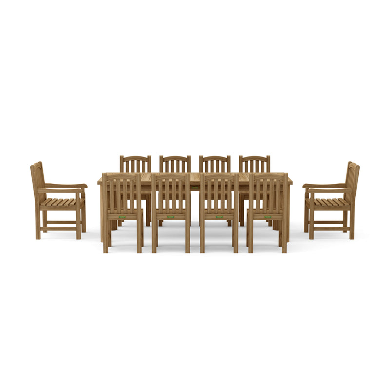 Chelsea Teak Outdoor Rectangular Dining Table Set - view 3