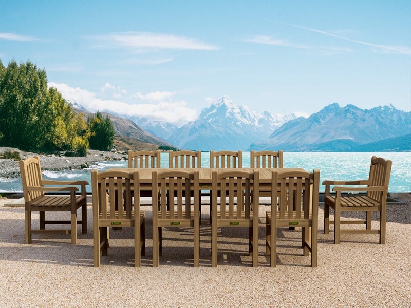 Chelsea Teak Outdoor Rectangular Dining Table Set - view 1