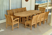 Sahara Dining Side Chair Teak Outdoor Oval Dining Set - view 3