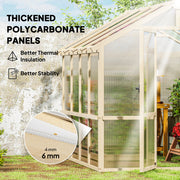 Outsunny 6.6' x 8' Fir Wood Greenhouse with Polycarbonate Panels and Roof Vent